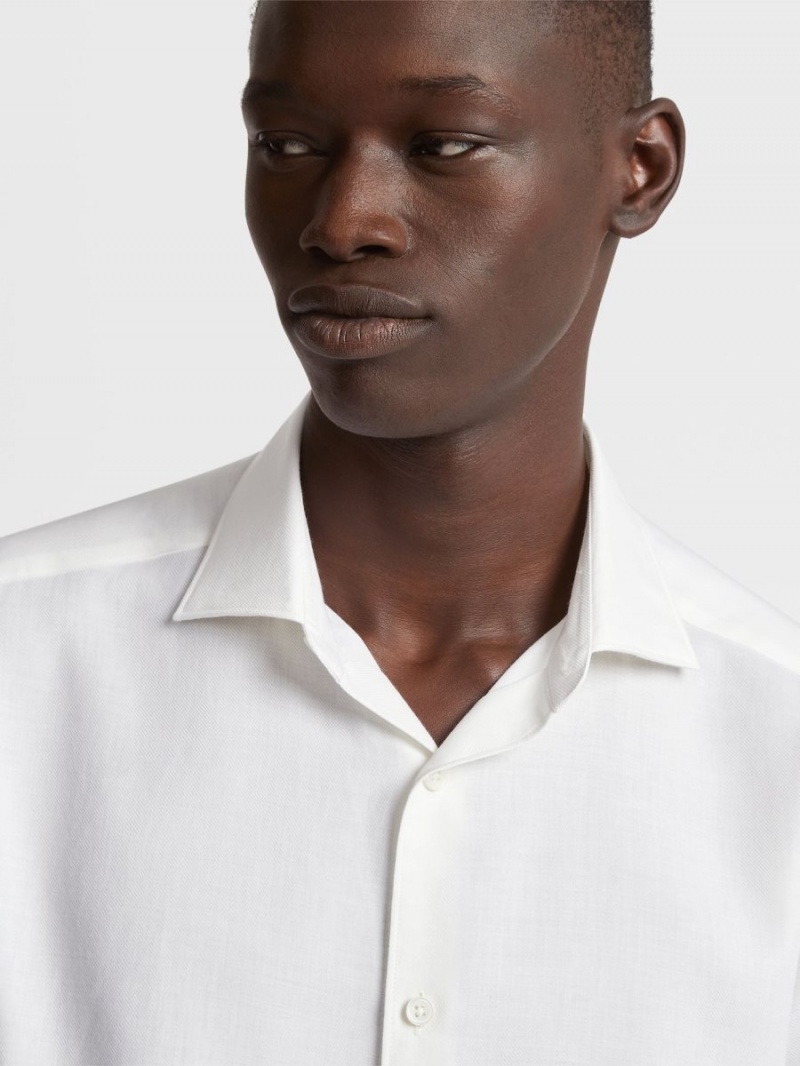 White Zegna Cashco Shirt | CBTFIHO-53