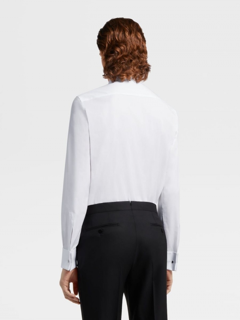 White Zegna Cotton Tuxedo Shirt | IWCYNTP-23