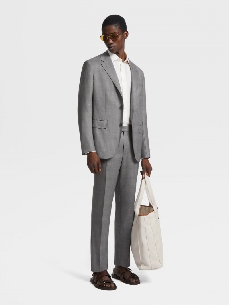 White Zegna Crossover Blend Cotton Linen And Silk Long-sleeve Tailoring Shirt | ZCFGOWR-10
