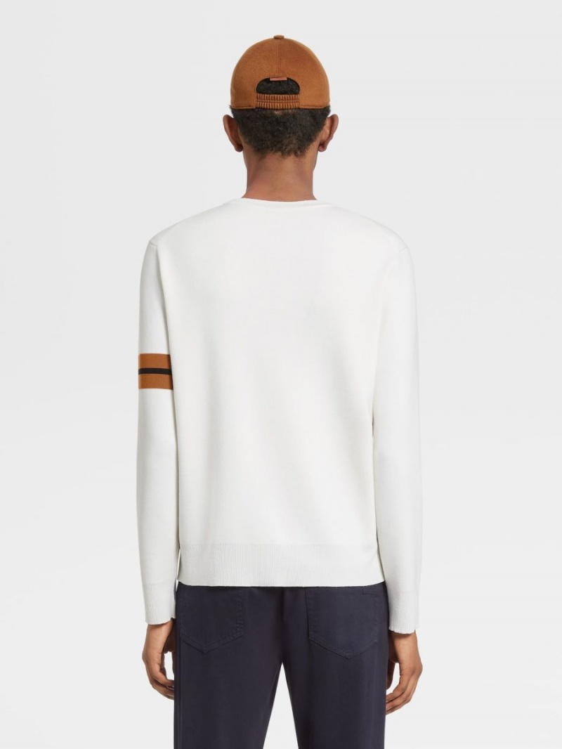White Zegna High Performance Wool Crewneck | BSIKVFA-02