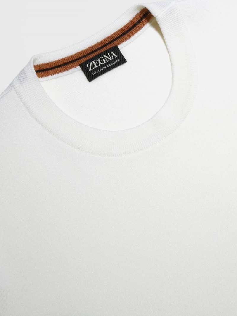 White Zegna High Performance Wool Crewneck | BSIKVFA-02