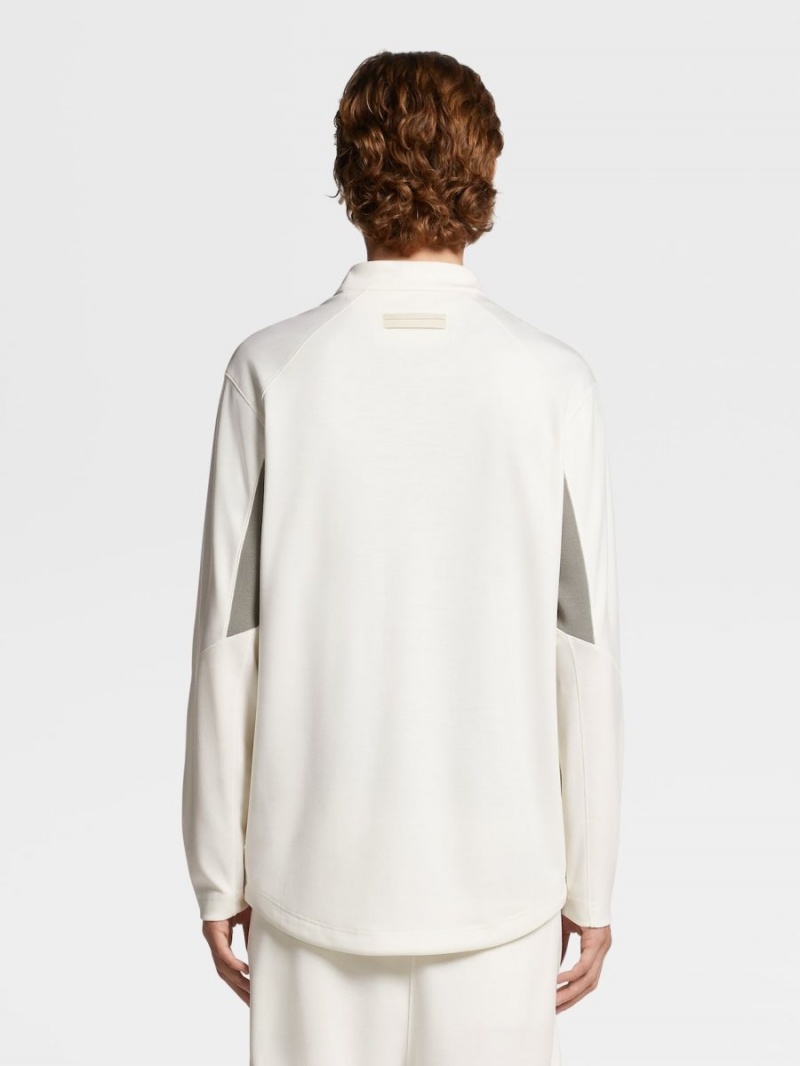 White Zegna High Performance Wool Mock Neck Sweater | FSPYIXM-61