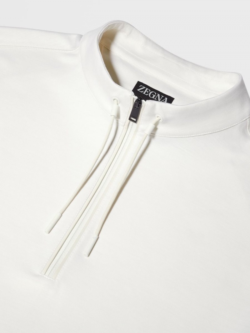 White Zegna High Performance Wool Mock Neck Sweater | FSPYIXM-61