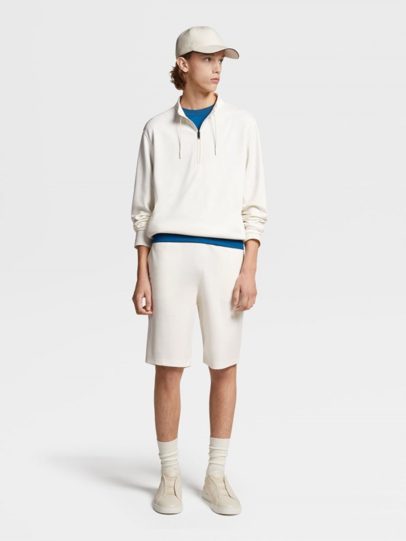 White Zegna High Performance Wool Mock Neck Sweater | FSPYIXM-61