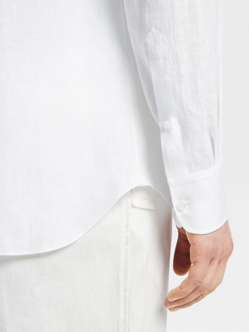 White Zegna Linen Shirt | QIWKTFA-59