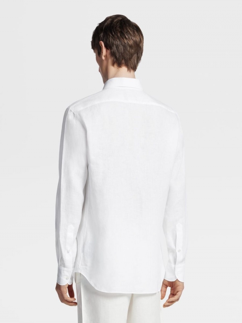 White Zegna Linen Shirt | QIWKTFA-59