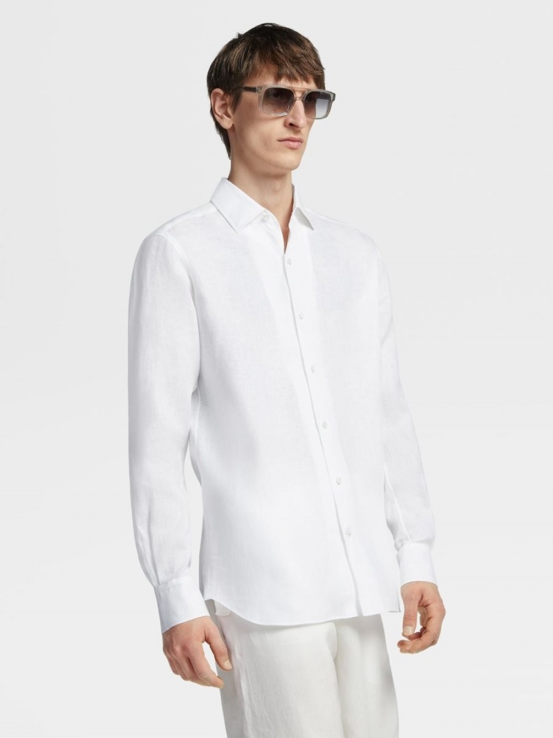 White Zegna Linen Shirt | QIWKTFA-59