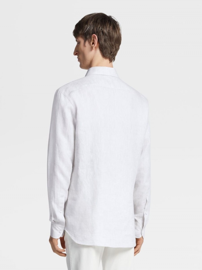 White Zegna Linen Shirt | TMAVHSQ-79