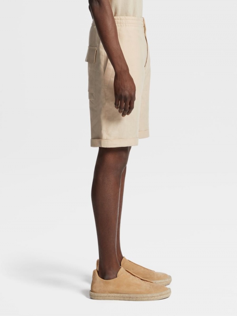 White Zegna Linen Shorts | ETVJFOG-48