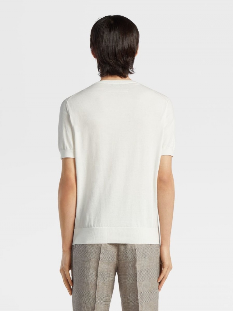 White Zegna Premium Cotton T-shirt | SGIBOVH-42