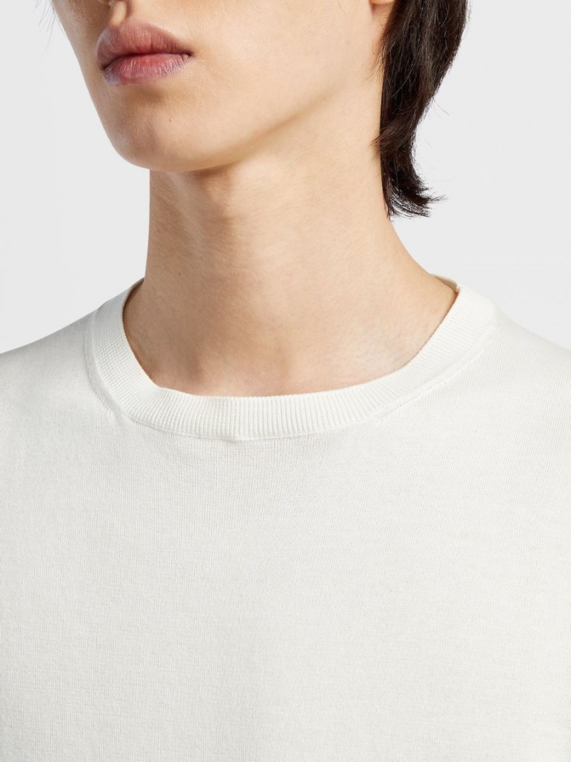 White Zegna Premium Cotton T-shirt | SGIBOVH-42