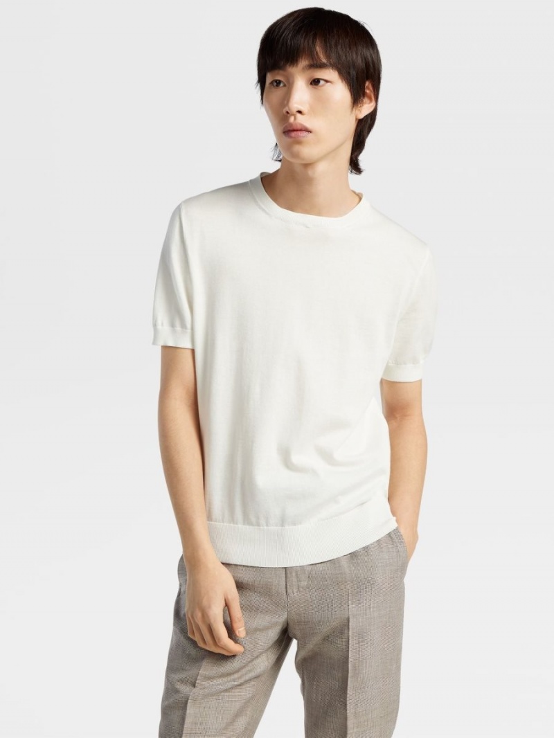 White Zegna Premium Cotton T-shirt | SGIBOVH-42