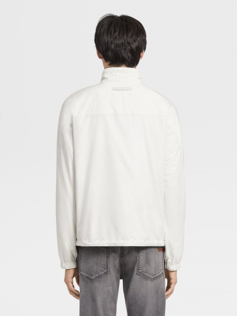 White / Grey Zegna Nylon Reversible Blouson | FJMDBHZ-37