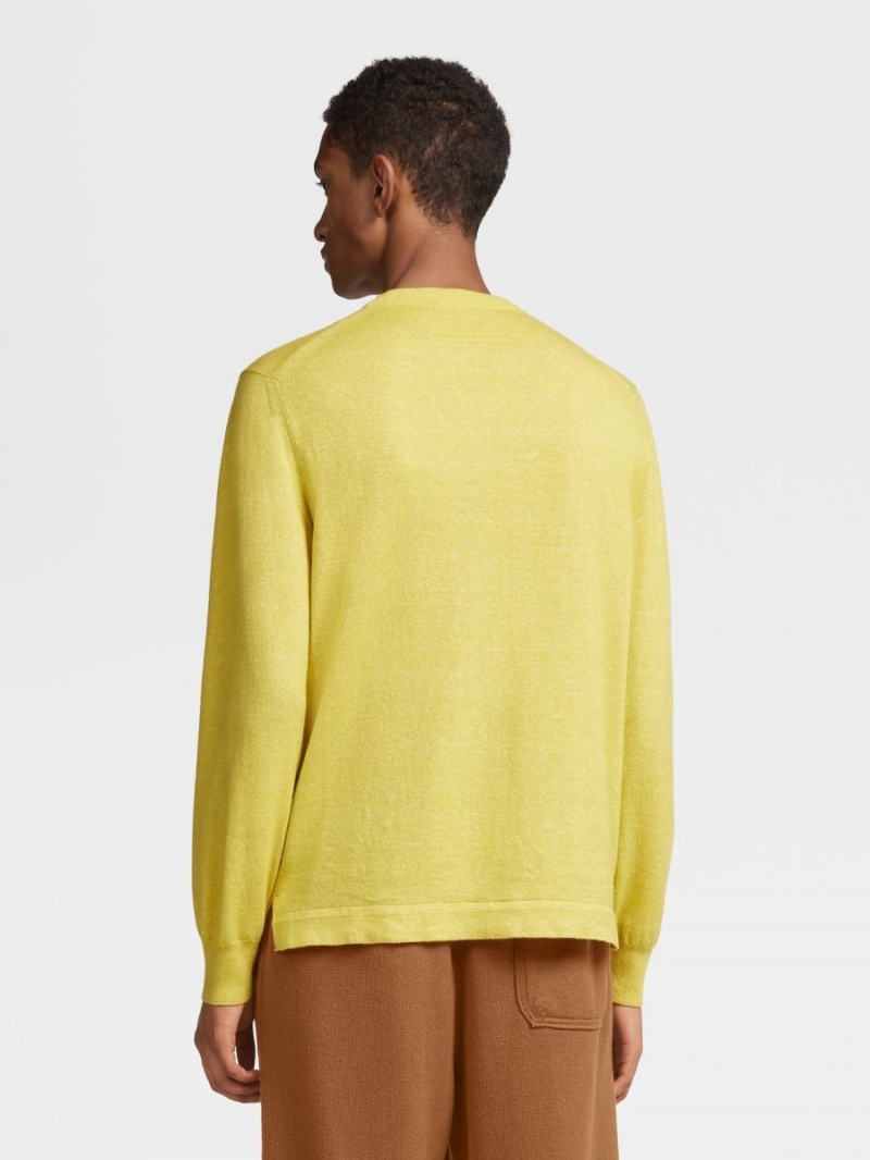 Yellow Zegna Oasi Cashmere Crewneck | BQYZDGP-18