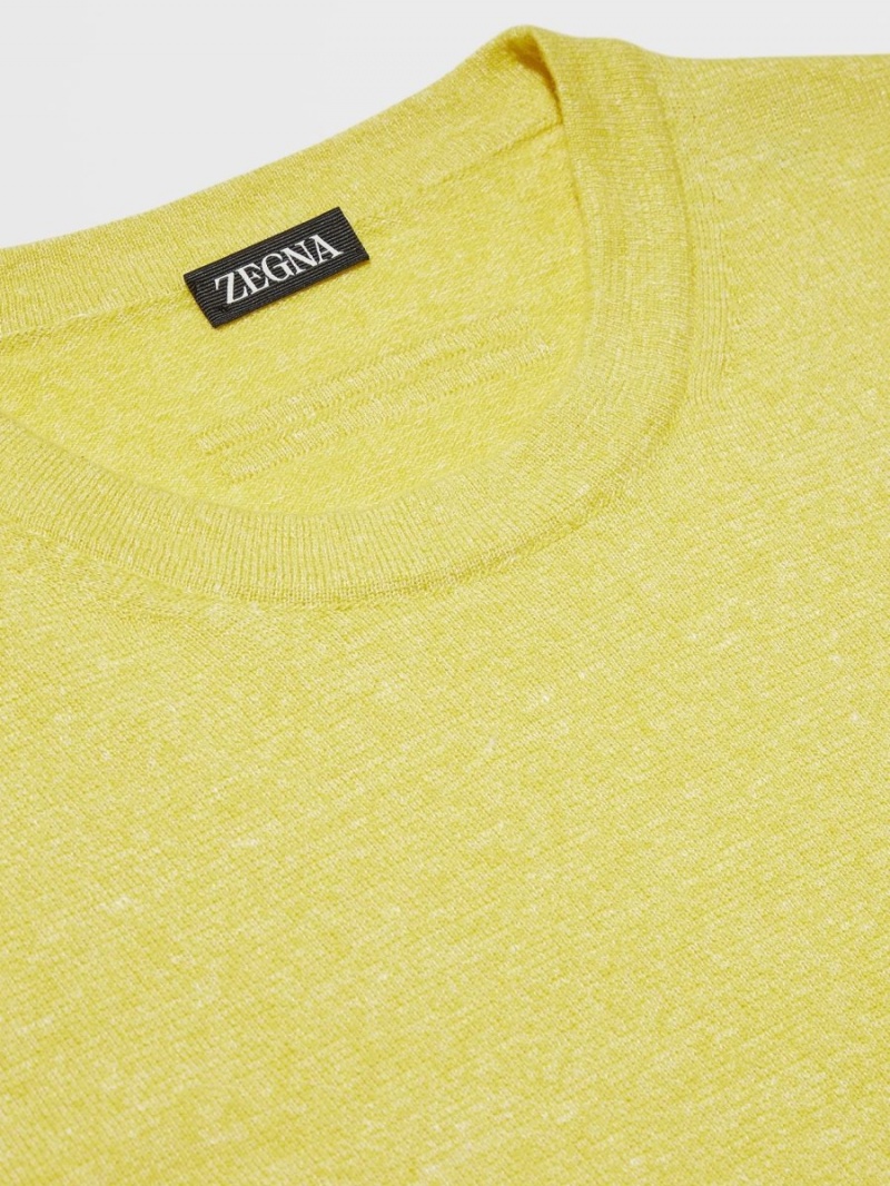 Yellow Zegna Oasi Cashmere Crewneck | BQYZDGP-18