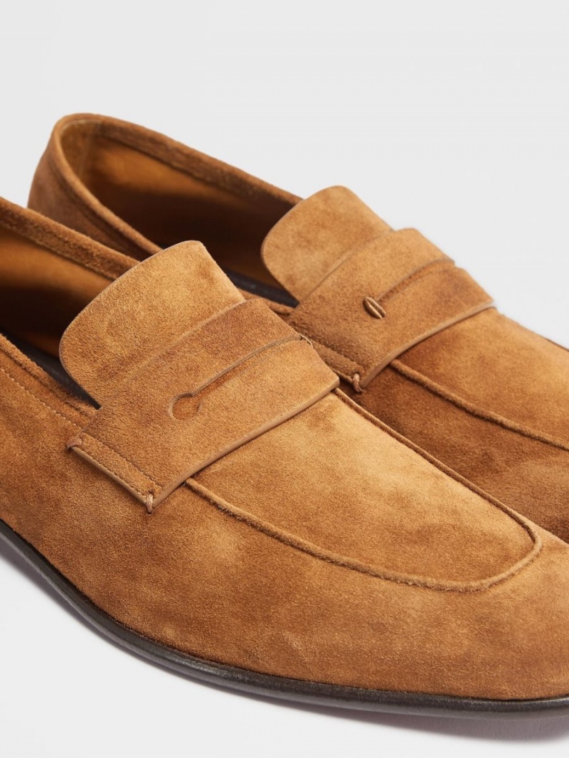 Zegna Suede L'Asola Loafers | AVMUGNJ-52